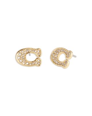COACH - Signature Pave C Stud Earrings