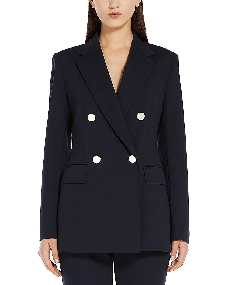 Shop Max Mara Lerici Double Breasted Blazer In Navy