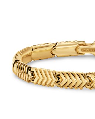 Men's Chevron Link Bracelet in 18K Yellow Gold, 7.6mm