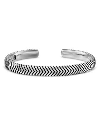 Men's Chevron Cuff Bracelet in Sterling Silver, 8mm