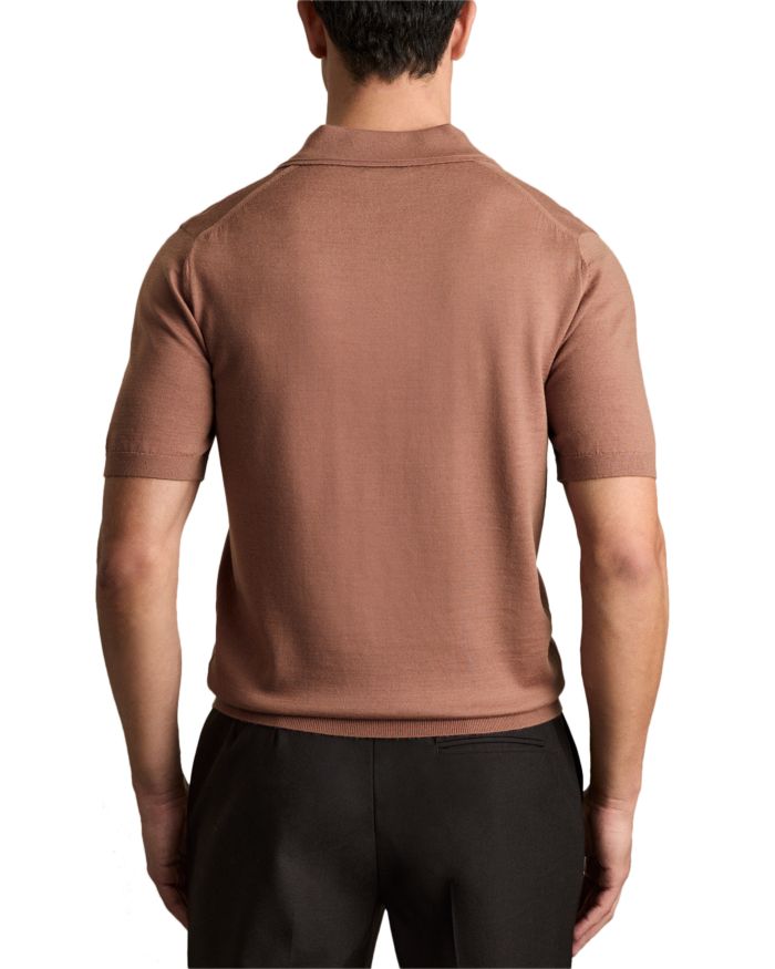Duchie Short Sleeve Open Collar Merino Wool Polo