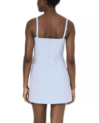 Whisper Bow Trim Slit Mini Dress