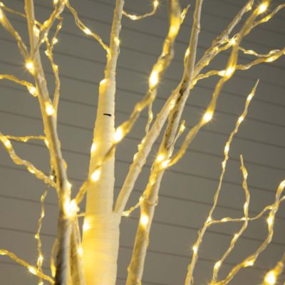 3&#39; Pre Lit Artificial White Birch Christmas Tree with 92 Warm White LED Lights