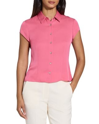 Silk Cap Sleeve Shirt