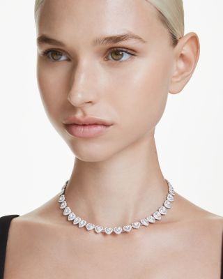 Ariana Grande Crystal Heart Halo Tennis Necklace, 14.875-17.75"