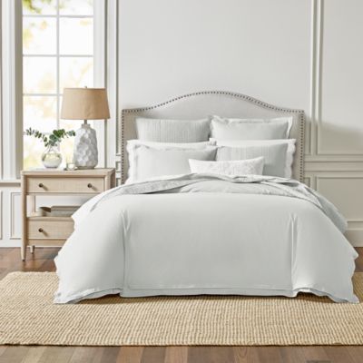 Tipped Double Flange Percale Bedding Collection - Exclusive
