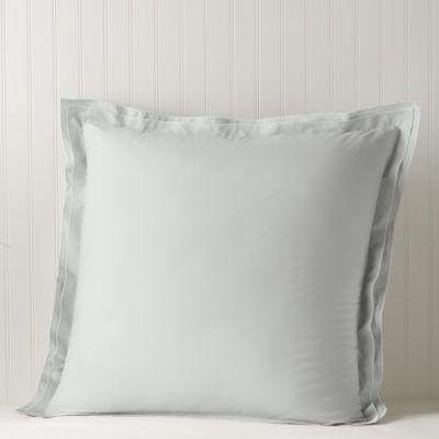Sky - Tipped Double Flange Percale Sham Set, Euro - Exclusive