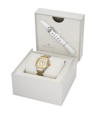 Meggie Two Tone 18K Gold Plated Diamond Dial Watch Gift Set