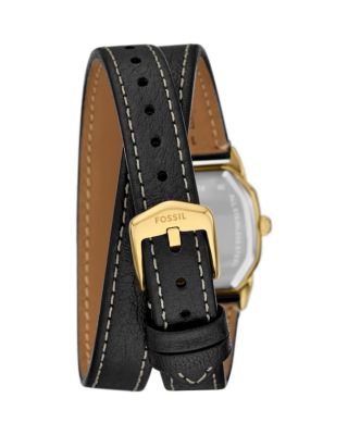 Harlow Three Hand Black Leather Watch, 27mm