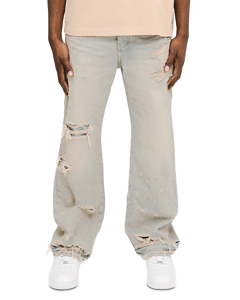 Purple Brand Verditer Destroyed Baggy Jeans in Light Indigo