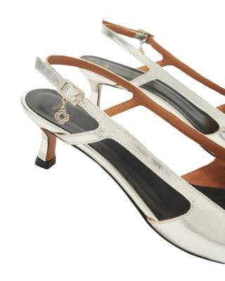 Women&#39;s Silver Leather Strappy Heels