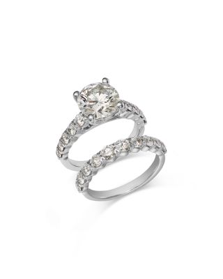 Certified Lab Grown Diamond Bridal Set in 18K White Gold, 4.75 tcw