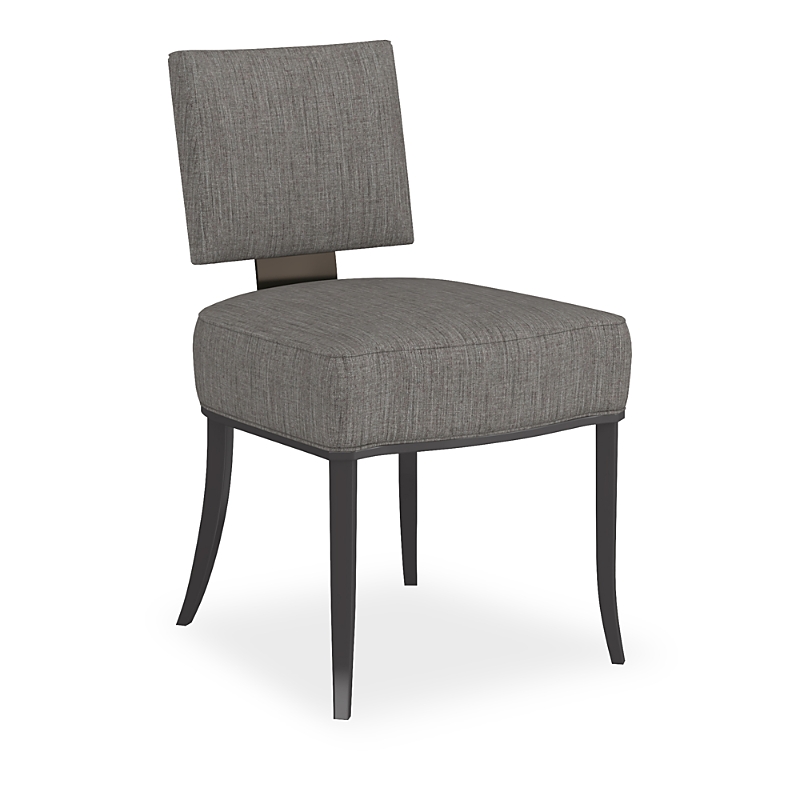 Caracole Reserved Seating Side Chair - Dark Gray In Dark Gray/seal Skin