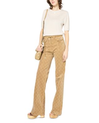 Anna High Waist Flared Jeans in Sand