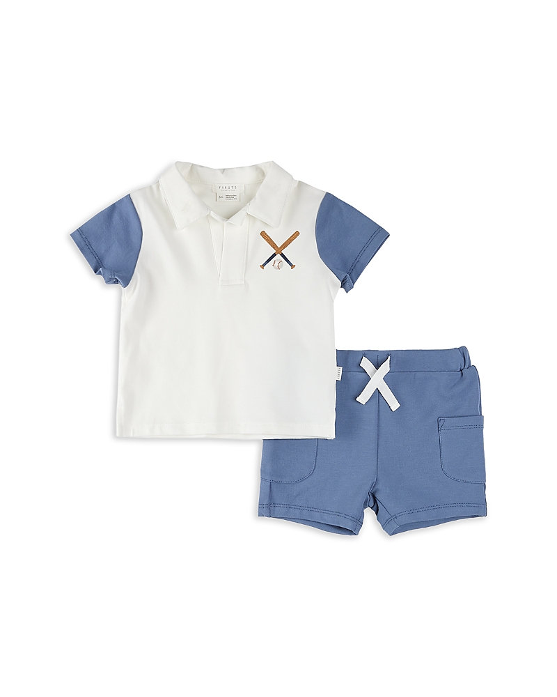 FIRSTS BY PETIT LEM FIRSTS BY PETIT LEM BOYS' BASEBALL POLO TOP & SHORTS SET - BABY