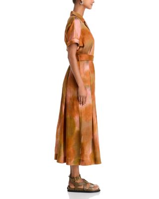 Notch Collar Shirt Dress