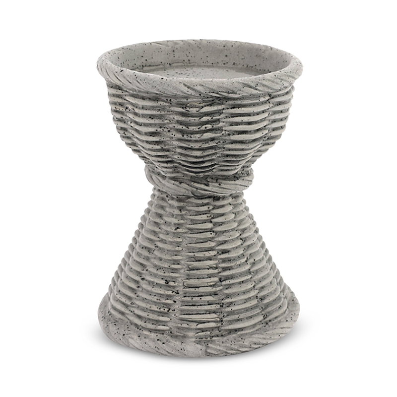 Vietri Casa Gray Short Candle Stick In Gray