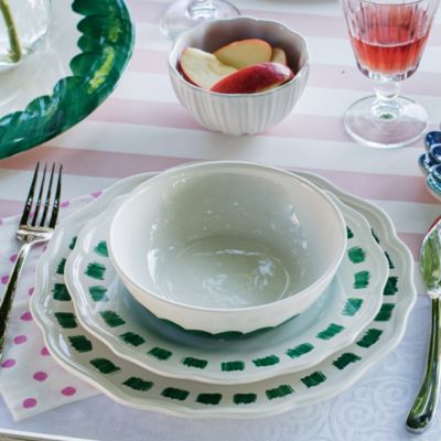 Lisbon Green Stitch Salad Plate