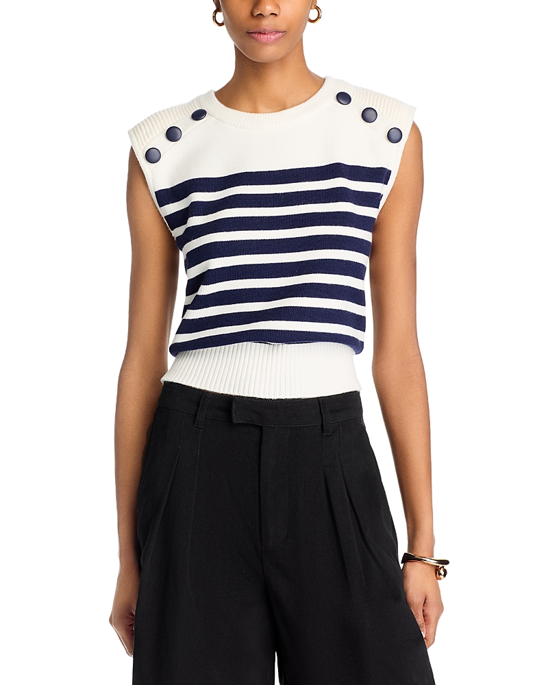 Steve Madden Tomas Crewneck Sweater In Ivory Stripe