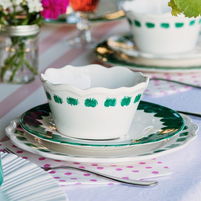 Lisbon Green Brushstroke Salad Plate