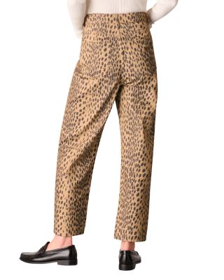 Animal Print Barrel Leg Pants