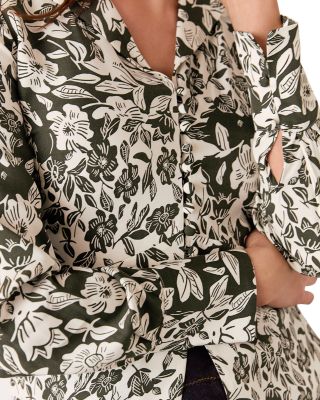 Cut Stems Button Down Blouse