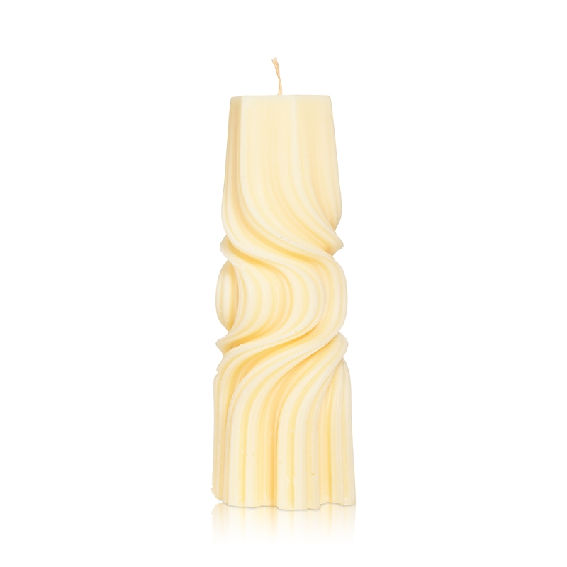 Éluwa Studio Kange Spiral Column Swirl Candle In Ivory