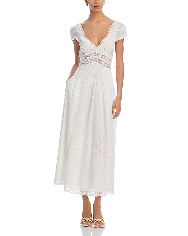 suvi lace trim cocktail dress LoveShackFancy Suvi Cotton Midi Dress