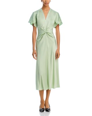 Victoria Beckham - Satin Twist Front Midi Dress