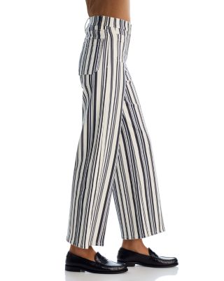 Le Slim High Rise Palazzo Jeans in Navy Stripe