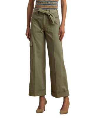 Ralph Lauren - Pleated Cotton Twill Wide Leg Cargo Pants
