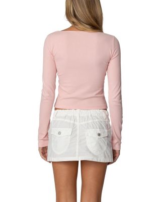Morgyn Lace Trim Ribbed Top