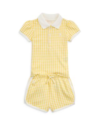 Ralph Lauren - Girls' Gingham Mesh Polo Shirt & Short Set - Baby