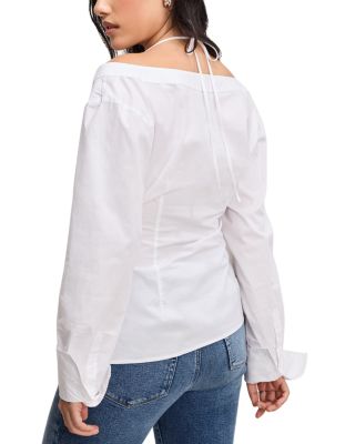 Poplin Off-the-Shoulder Shirt