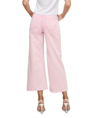 Good Waist High Rise Cropped Palazzo Jeans in Pink