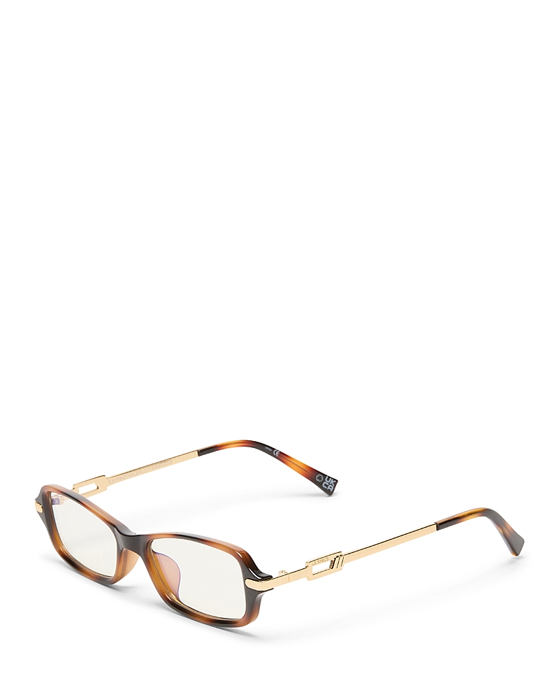 Shop Le Specs Bamboozler Rectangle Blue Light Glasses, 53mm In Tortoise