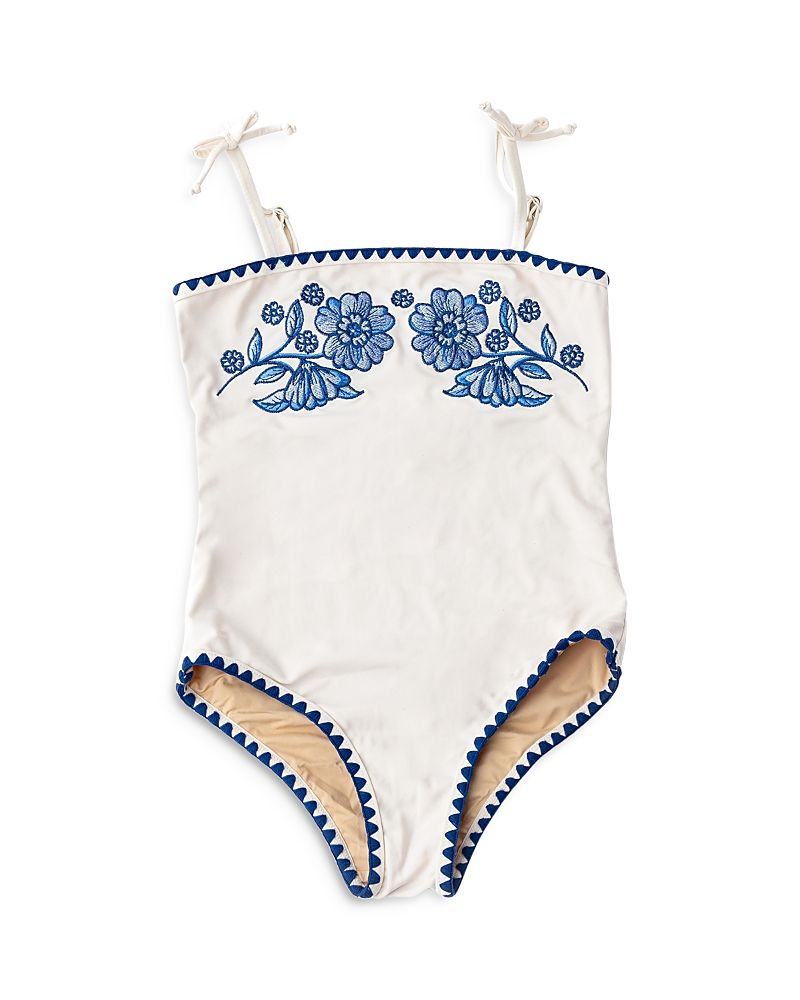 Shade Critters Girls' Floral Embroidered One Piece Swimsuit - Little Kid, Big Kid