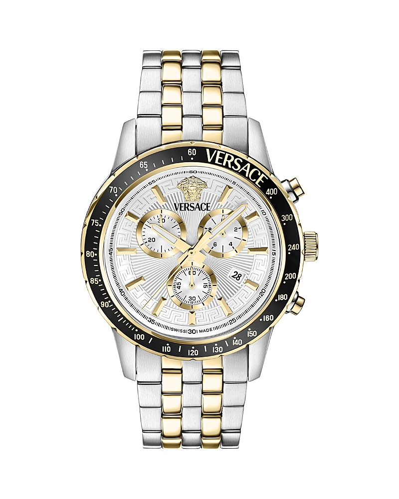 Versace Sport Chrono 44mm In Silver/two Tone
