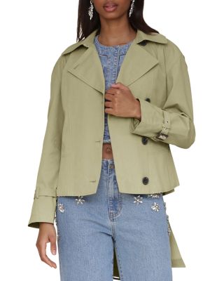 Cropped Belted Trench Coat
