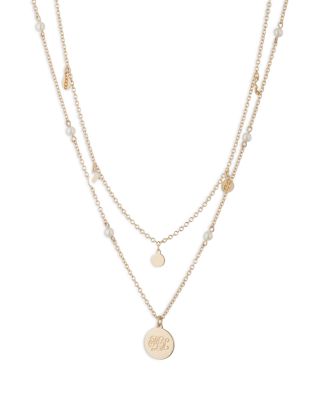 Ralph Lauren - Two Row Logo Pendant Necklace, 16", 18"