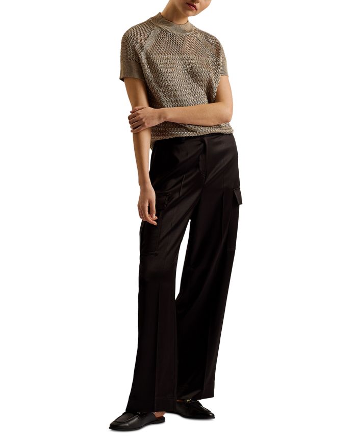Abaly Metallic Knit Top