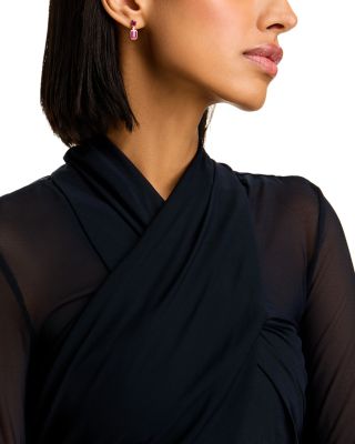 Ruby & Diamond Drop Earrings in 14K Rose Gold