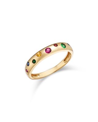 Bloomingdale's Fine Collection - Rainbow Sapphire & Tsavorite Band in 14K Yellow Gold