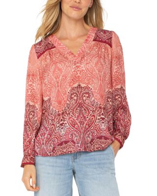 Long Sleeve V Neck Blouse