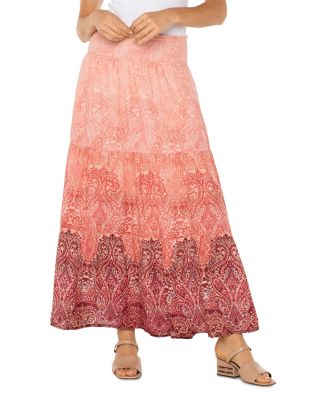 Tiered Woven Maxi Skirt