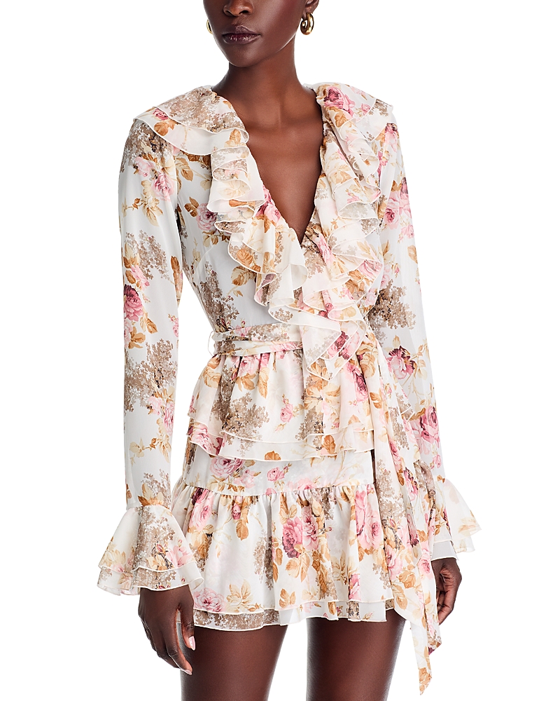 Ronny Kobo Palmero Long Sleeve Mini Dress In Muted Floral In White | ModeSens Ronny Kobo Palmero Long Sleeve Mini Dress In Muted Floral In White | ModeSens