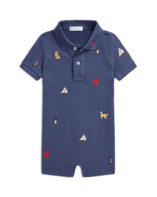 Ralph Lauren - Boys' Embroidered Cotton Mesh Polo Shortall - Baby