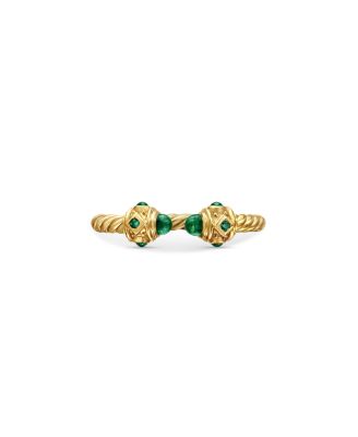 Renaissance Ring in 18K Yellow Gold with Emeralds, 2.3mm