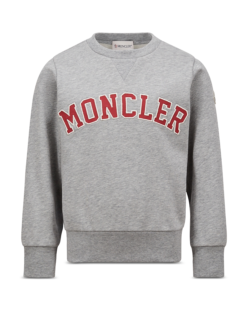 Moncler Boys' Embroidered Logo Sweatshirt - Big Kid In Gray