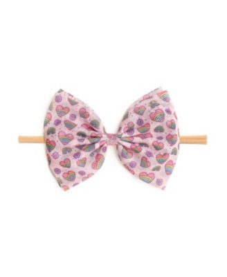 Sweet Wink - Girls' Rainbow Heart Tulle Bow Headband - Baby